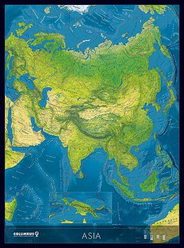 Asien Karte von Columbus.