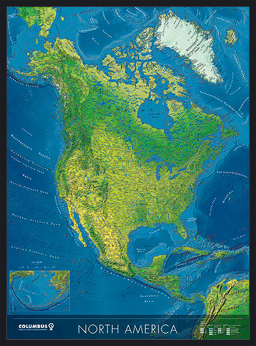 Nord Amerika Karte von Columbus.