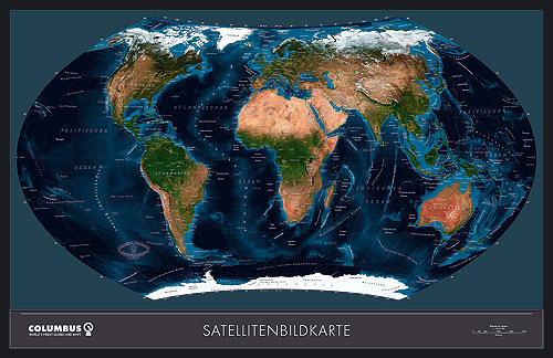 Carte du Monde Ting (Vue Satellite) de Columbus.