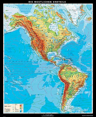 Carte du continent amricain de Klett-Perthes.