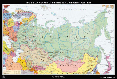 Carte de Russie et des pays limitrophes de Klett-Perthes.