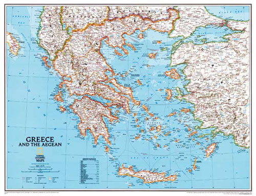 Griechenland Karte von National Geographic.