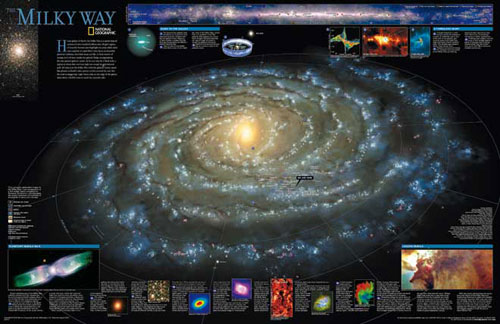 Poster Astronomie: die Milchstrasse von National Geographic.