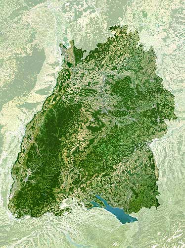 Baden-Wrttemberg Karte von Planet Observer.