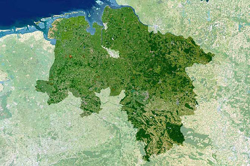 Niedersachsen Map from Planet Observer.