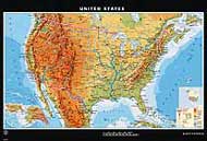 USA or United States Map from Klett-Perthes.