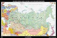 Variante plastifie avec tringles de l'article: Carte de Russie et des pays limitrophes (rf. 5X3122)
