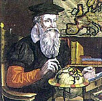 Mercator working out his globe in 1541
