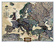 Carte de l'Europe de la srie “Executive” de National Geographic.
