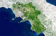 Campania Karte. Bitte Bild klicken um die Artikelseite zu sehen.