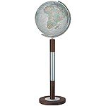 Variant of the Duo Azzurro World Globe with a base in metal/wood and a cartography Alba