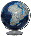 Variant of the Duo Azzurro World Globe with a base in metal