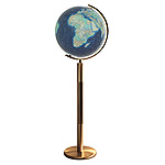 Variant of the Duo Alba World Globe with a base in metal and a cartography Azzurro