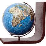 Variant of the Bookend World Globe Azzurro with a cartography Duorama