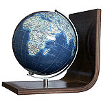 Variant of the Bookend World Globe Royal with a cartography Azzurro
