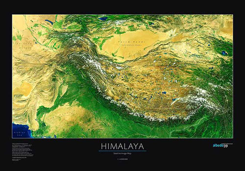 Platteland bevind zich Appal Himalaya & Tibet Map or Map of Himalaya Tibet