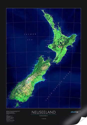 Neuseeland Karte von Albedo39.