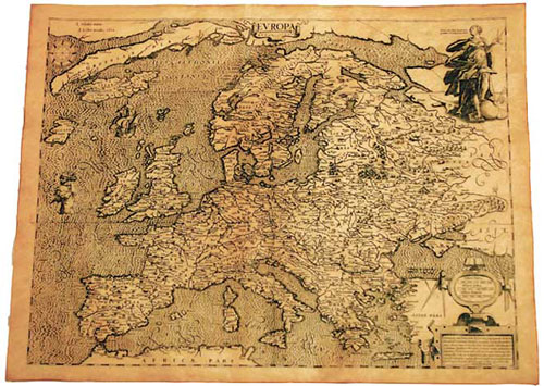 Antique map: Europe in 1602 (reproduction) from Antica.