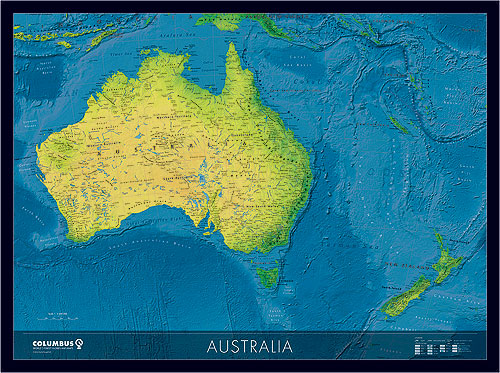 Australien Karte von Columbus.