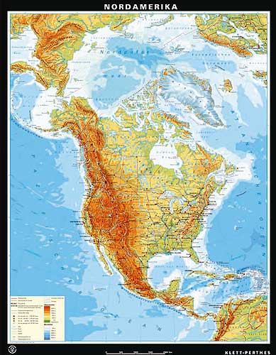 North America Map from Klett-Perthes.