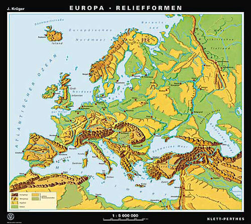 Carte d′Europe de Klett-Perthes.