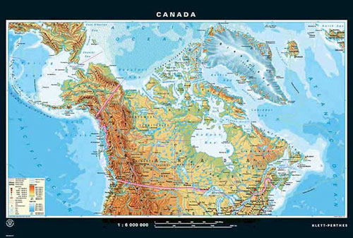 Carte du Canada au recto von Klett-Perthes.