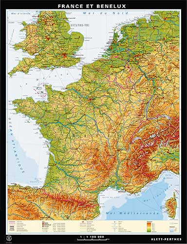 Frankreich Karte von Klett-Perthes.