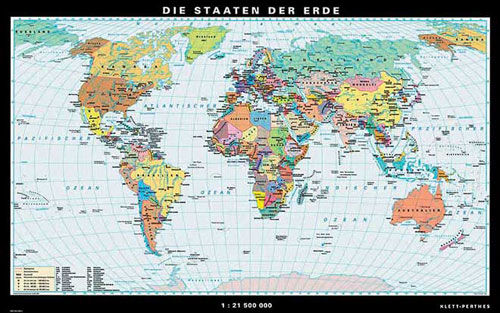 Welt Karte von Klett-Perthes.