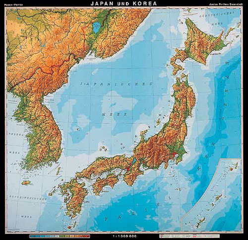 Carte du Japon et de la Corée ou carte japon coree.