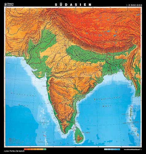 Sud Asien; Indien Karte von Klett-Perthes.