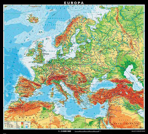 Carte d′Europe de Klett-Perthes.
