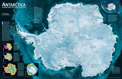 Carte De Lantarctique Vue Satellite Ou Carte Antarctique