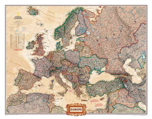 Europe Map “Executive” Serie from National Geographic.