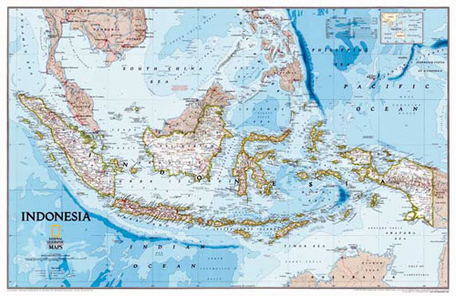 Carte de l′Indonsie de National Geographic.