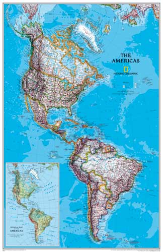 Amerika Karte Oder Landkarte Amerika