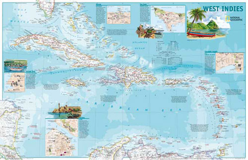 West Indies Map from National Geographic.