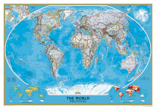 Carte du monde de la srie “Classic” de National Geographic.