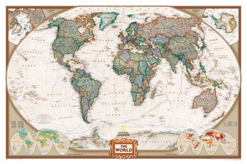 Carte du monde de la série “Executive” ou carte monde.