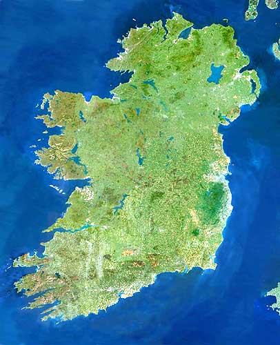Ireland Map from Planet Observer.