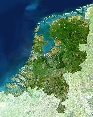 Carte des Pays-Bas de Planet Observer.