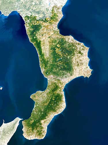 Calabria Karte von Planet Observer.