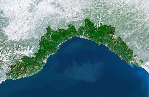Liguria Karte von Planet Observer.
