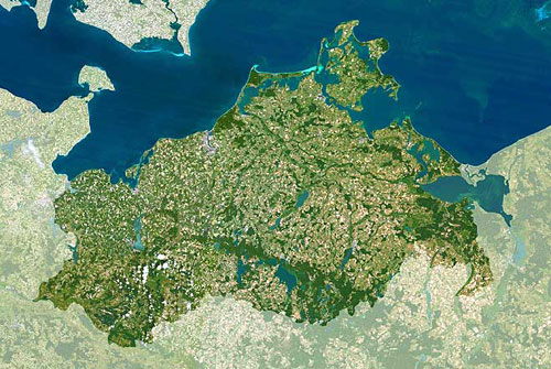 Mecklenburg-Vorpommern Karte von Planet Observer.