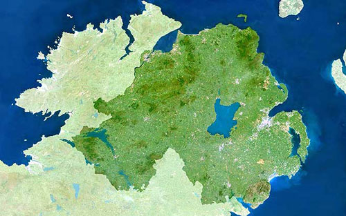 Northern Ireland Map from Planet Observer.