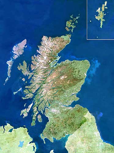 Carte d′Ecosse de Planet Observer.