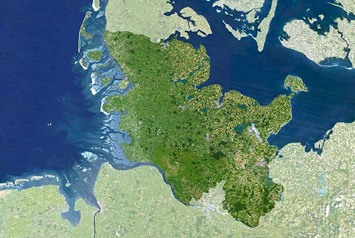 Carte de Schleswig-Holstein de Planet Observer.