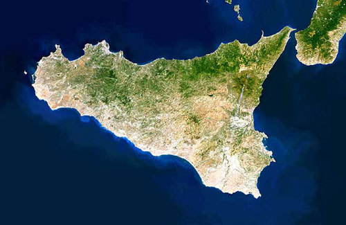 Sicily Map from Planet Observer.