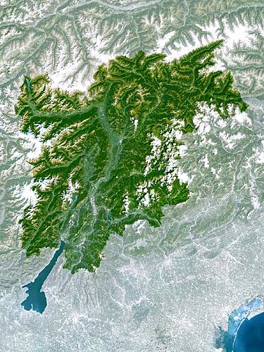Carte de Trentino - Alto Adige de Planet Observer.