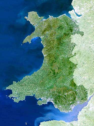 Wales Map from Planet Observer.