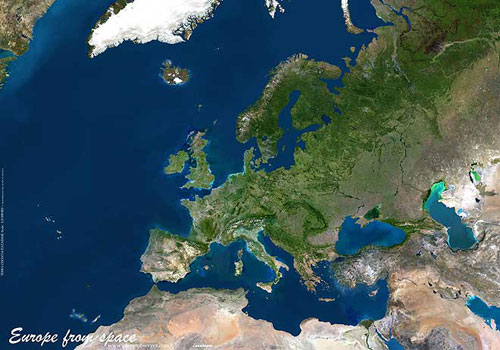 Europe Map from Planet Observer.